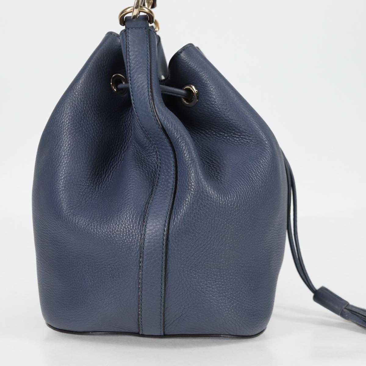 Gucci Bamboo, Blue, Leather, handbag