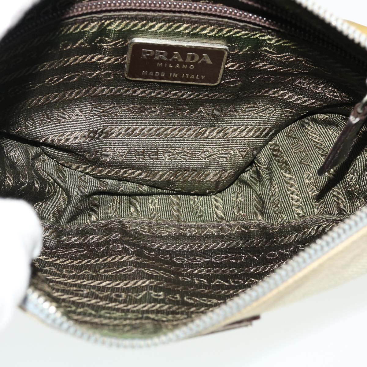 Prada, Beige, Canvas, clutch