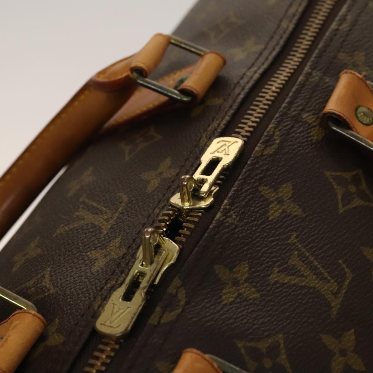 Louis Vuitton Keepall 55, Brown, "CANVAS, LEATHER", travel