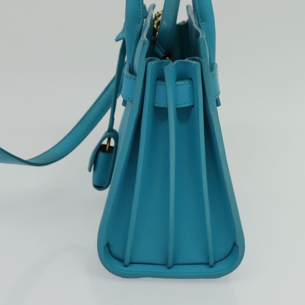 Yves Saint Laurent, Blue, Leather, handbag