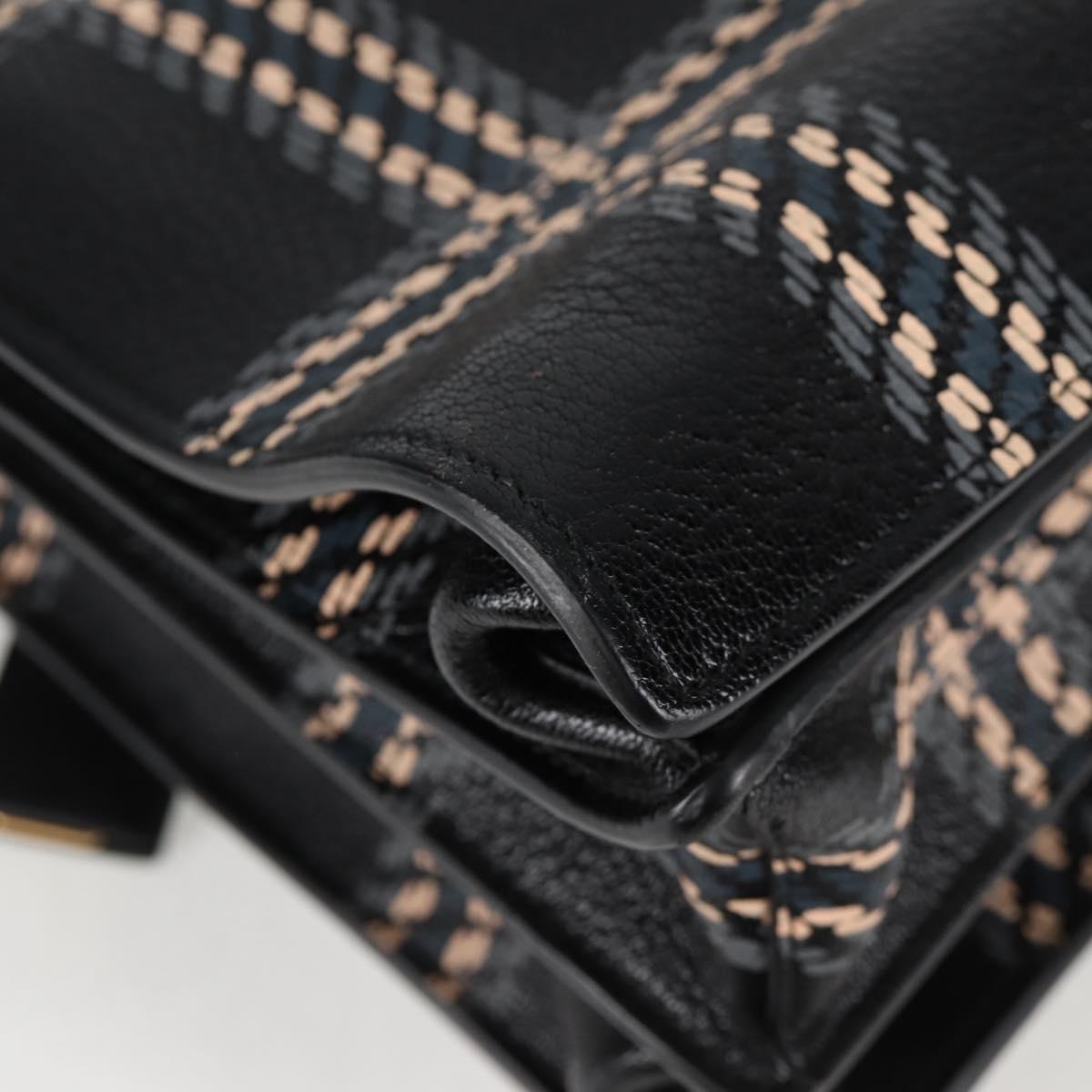 Miu Miu Madras, Black, Leather, tote