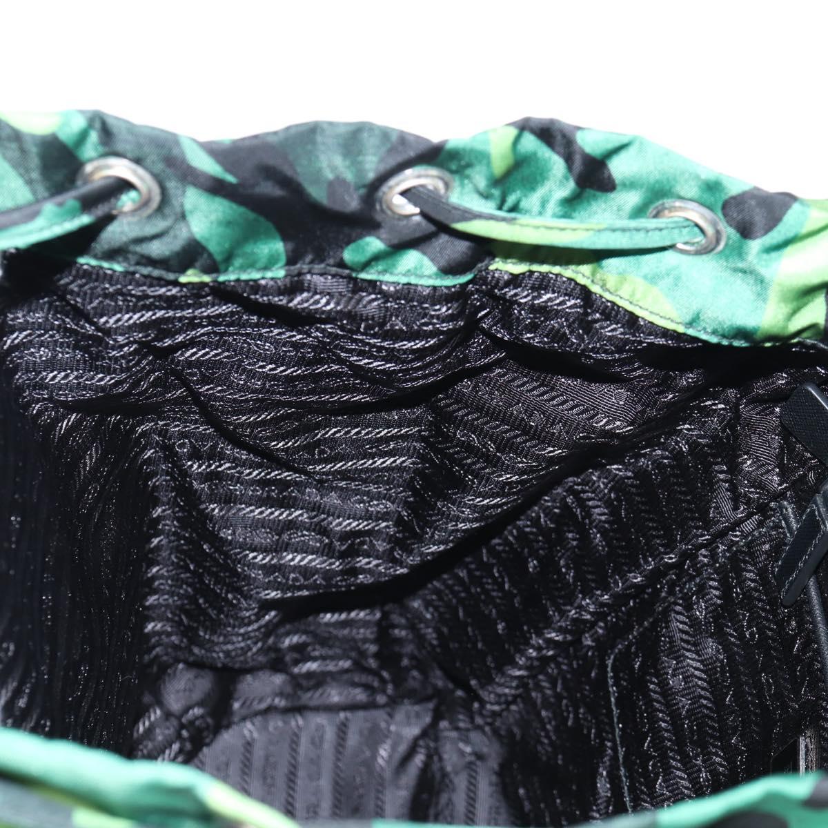 Prada, Green, NYLON, backpack