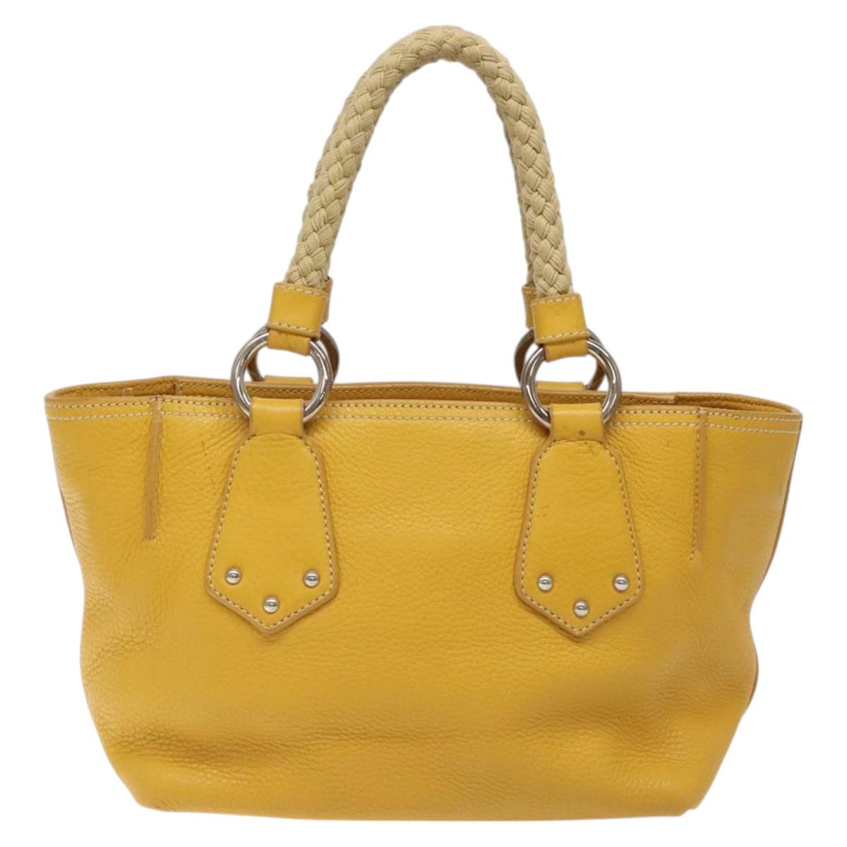 Prada, Yellow, Leather, handbag
