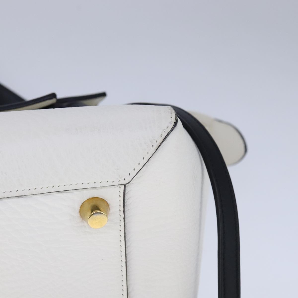 Céline Belt, White, Leather, handbag