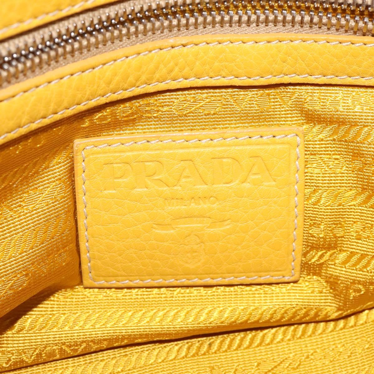 Prada, Yellow, Leather, handbag