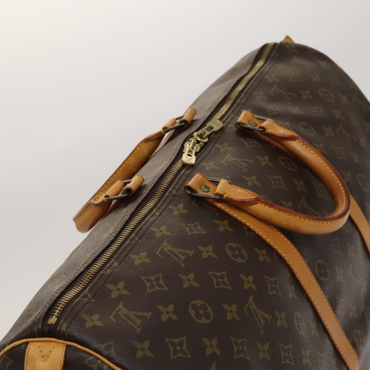 Louis Vuitton Keepall 55, Brown, "CANVAS, LEATHER", travel
