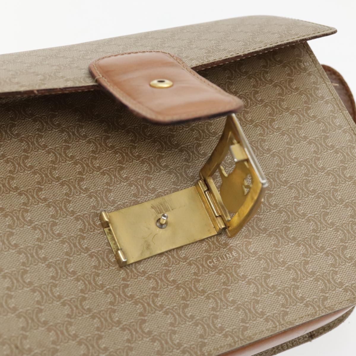 Céline Horse carriage, Beige, Canvas, shoulder
