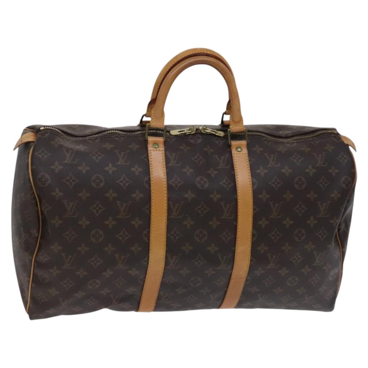 Louis Vuitton Keepall 50, Brown, Canvas, travel