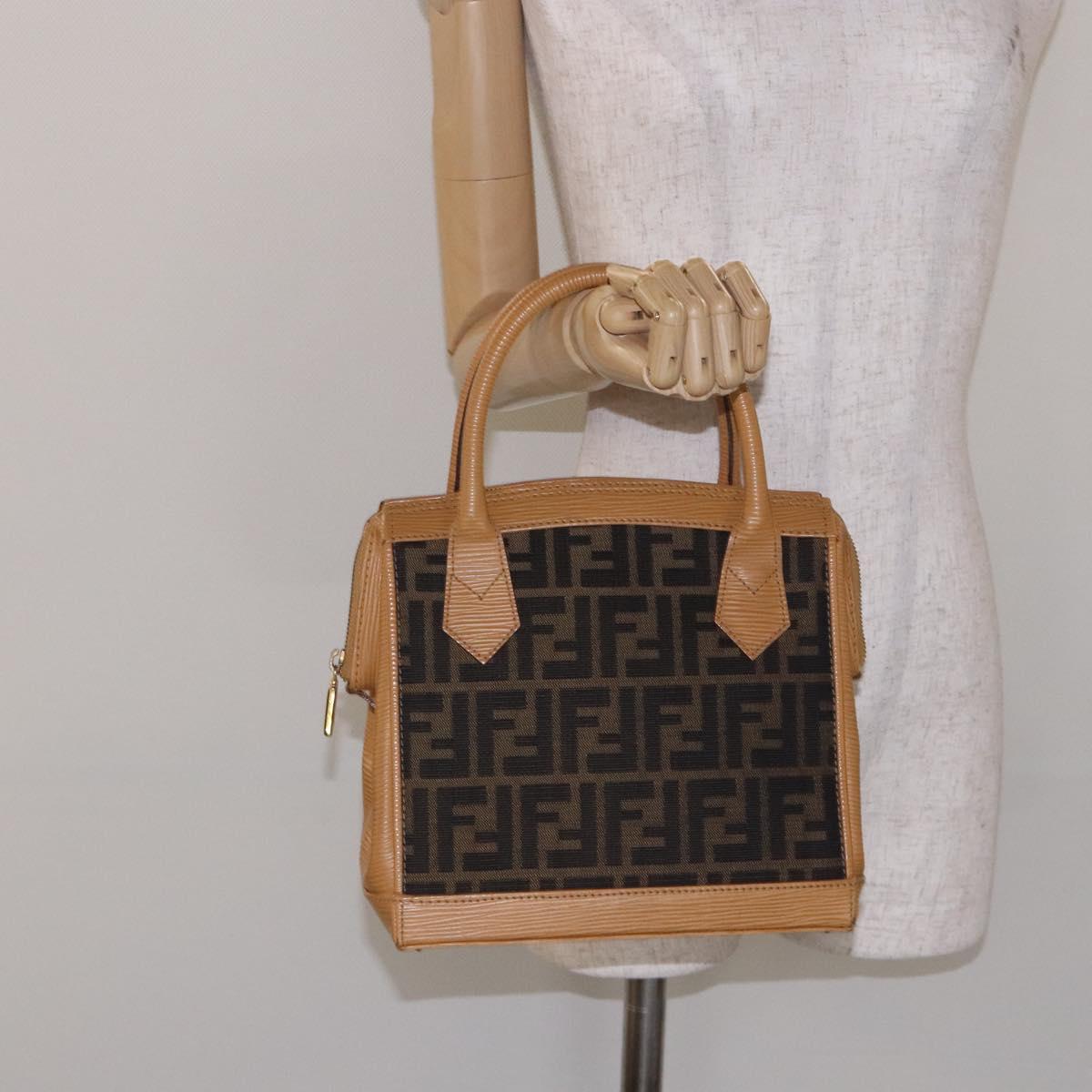 Fendi Zucchino, Black, "CANVAS, LEATHER", handbag