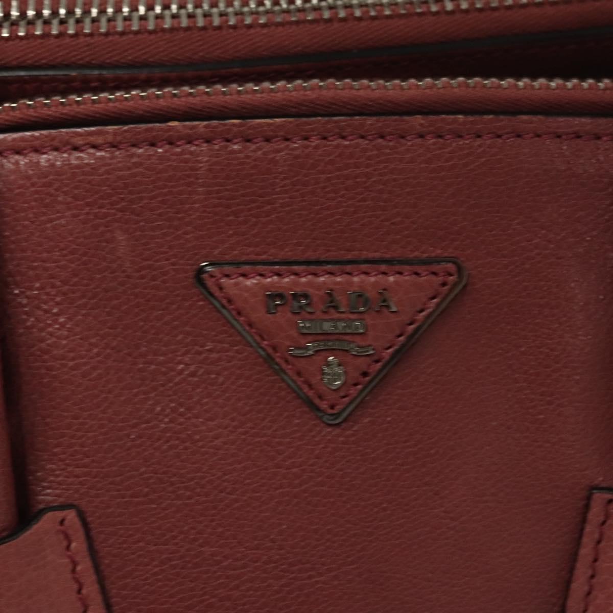 Prada Twin Pocket, Burgundy, Leather, handbag