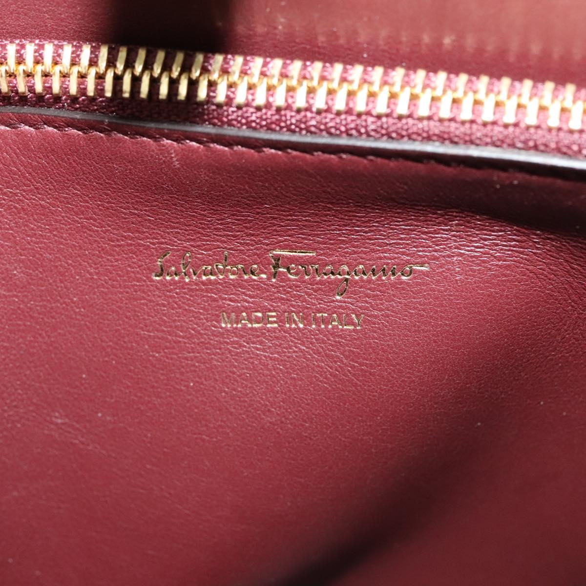 Salvatore Ferragamo Studio, Burgundy, Leather, handbag