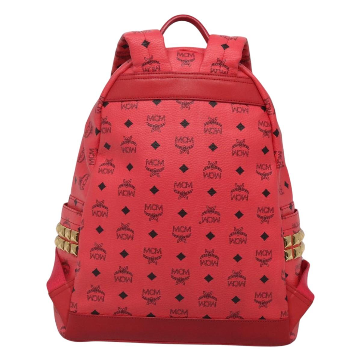 MCM Stark Visetos, Pink, Canvas, backpack