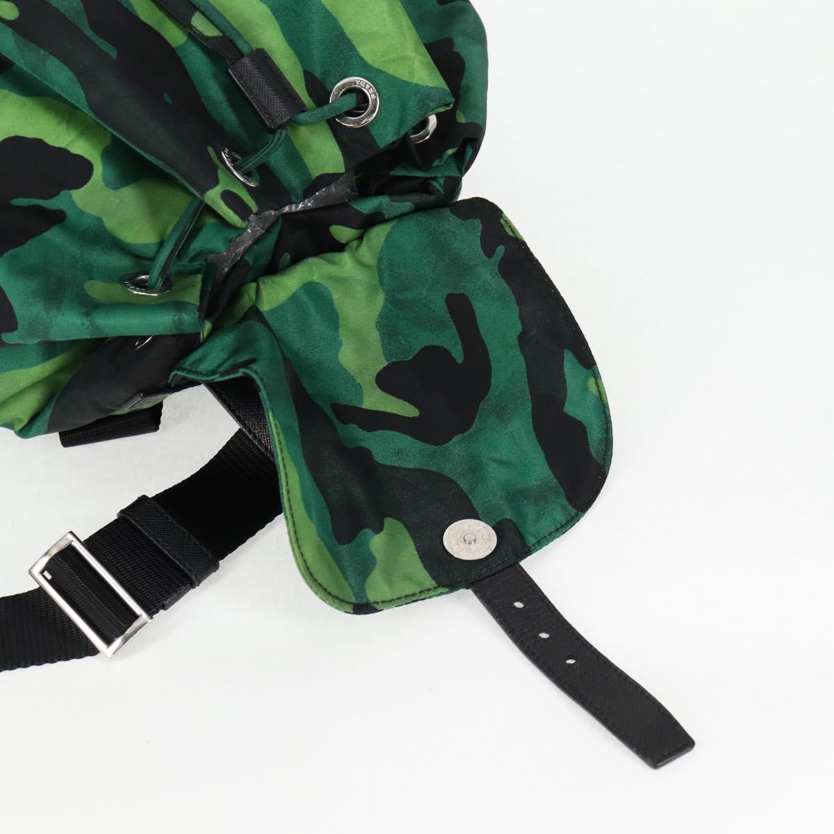 Prada, Green, NYLON, backpack