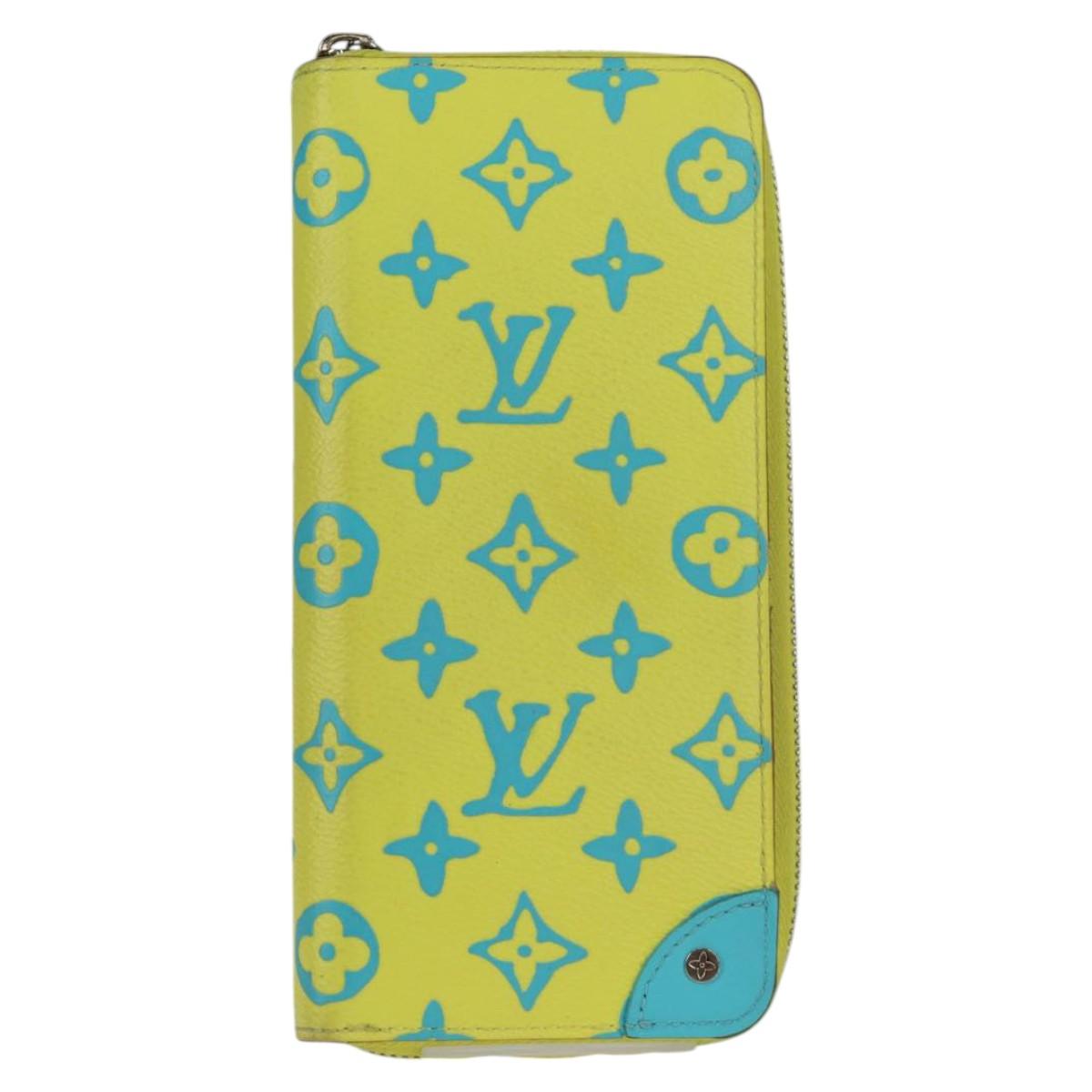 Louis Vuitton Zippy Wallet Vertical, Yellow, Canvas, wallet