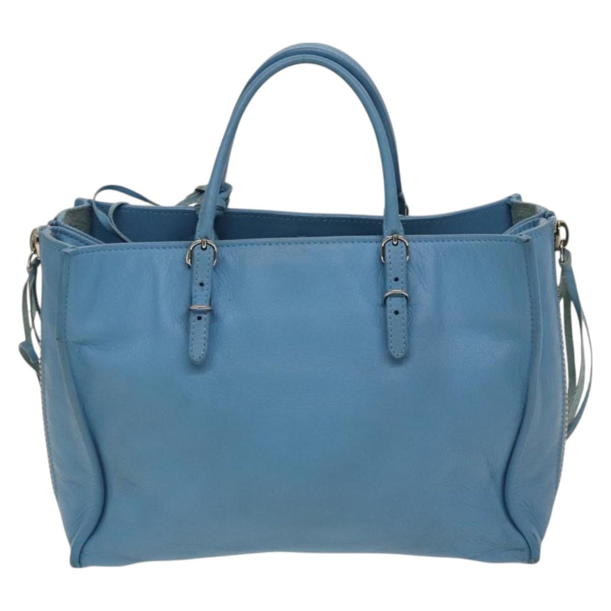 Balenciaga Papier, Blue, Leather, handbag