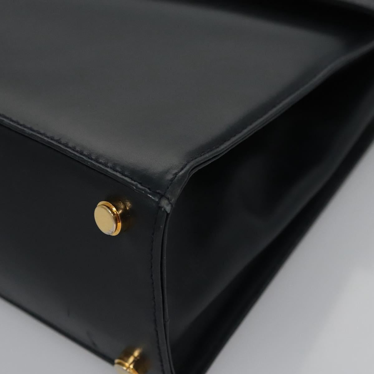 Salvatore Ferragamo Gancini, Black, Leather, handbag