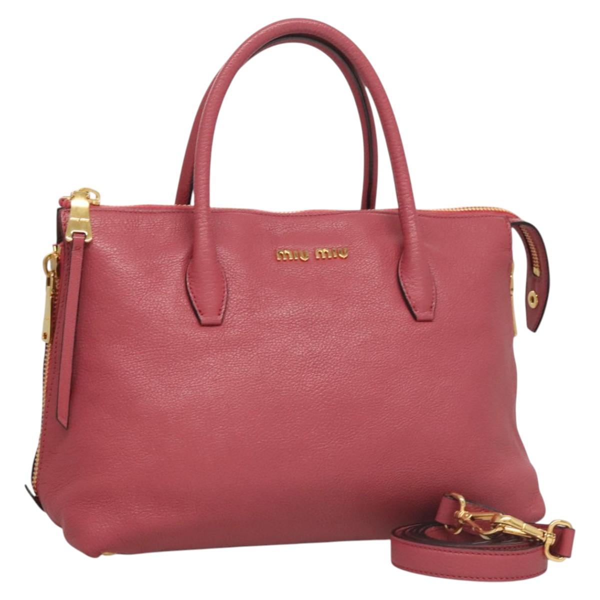 Miu Miu Madras, Pink, Leather, handbag