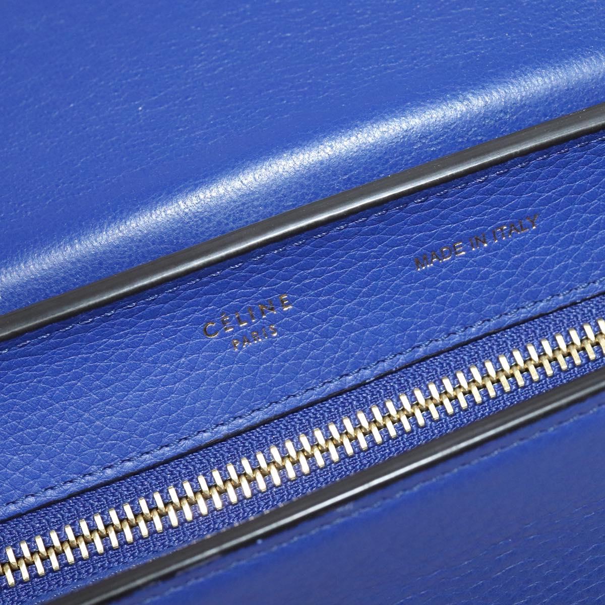 Céline Trapèze, Blue, Leather, handbag