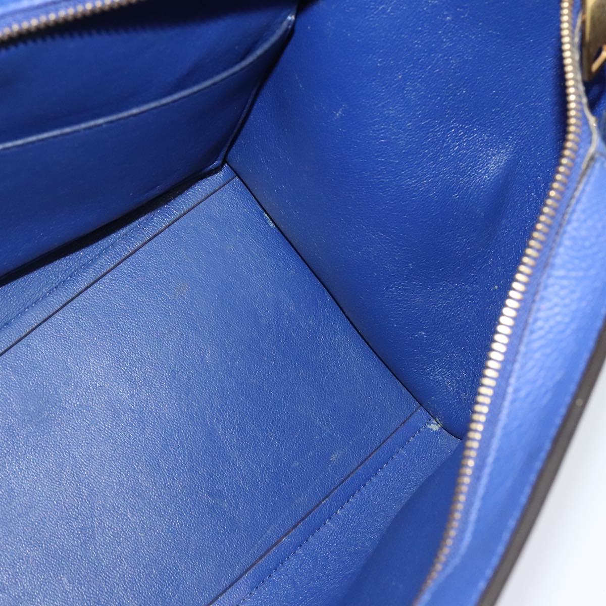 Céline Trapèze, Blue, Leather, handbag