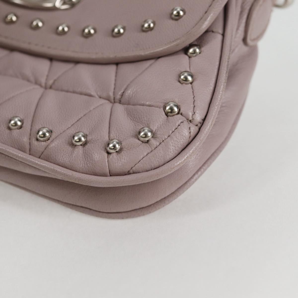 Miu Miu Studded, Pink, Leather, shoulder