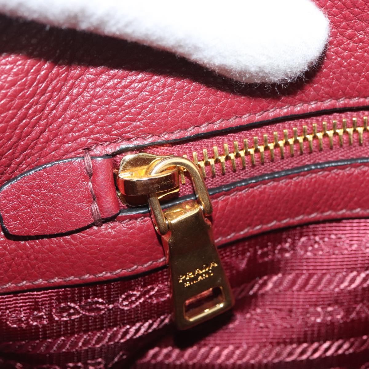Prada Vitello, Burgundy, Leather, handbag