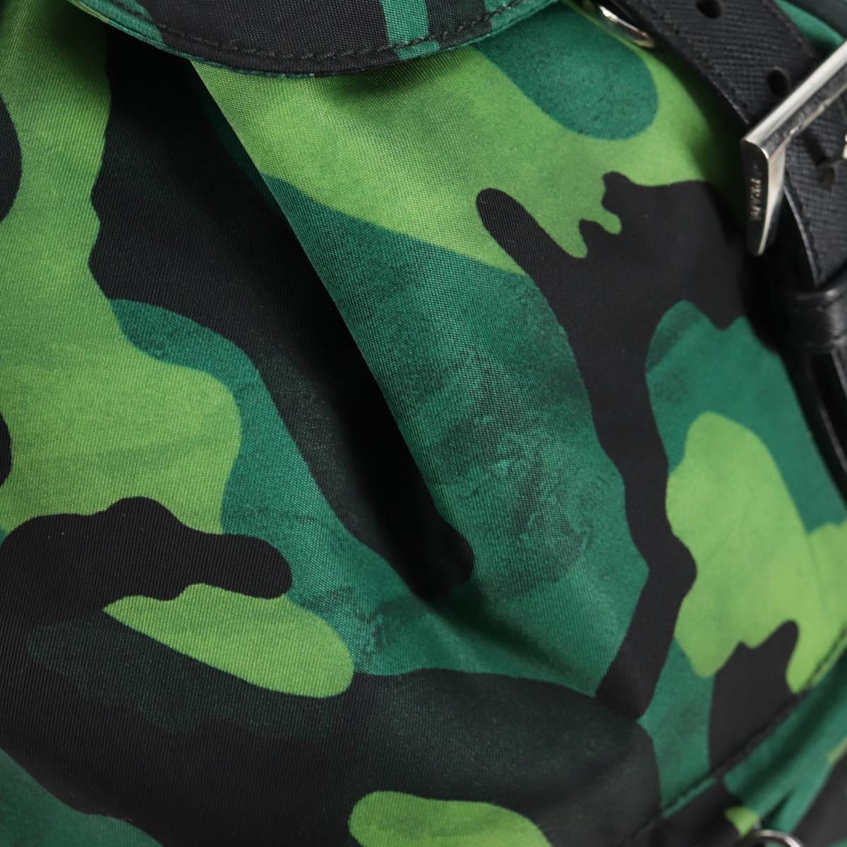 Prada, Green, NYLON, backpack