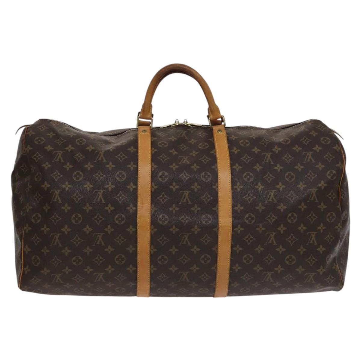 Louis Vuitton Keepall 60, Brown, Canvas, travel
