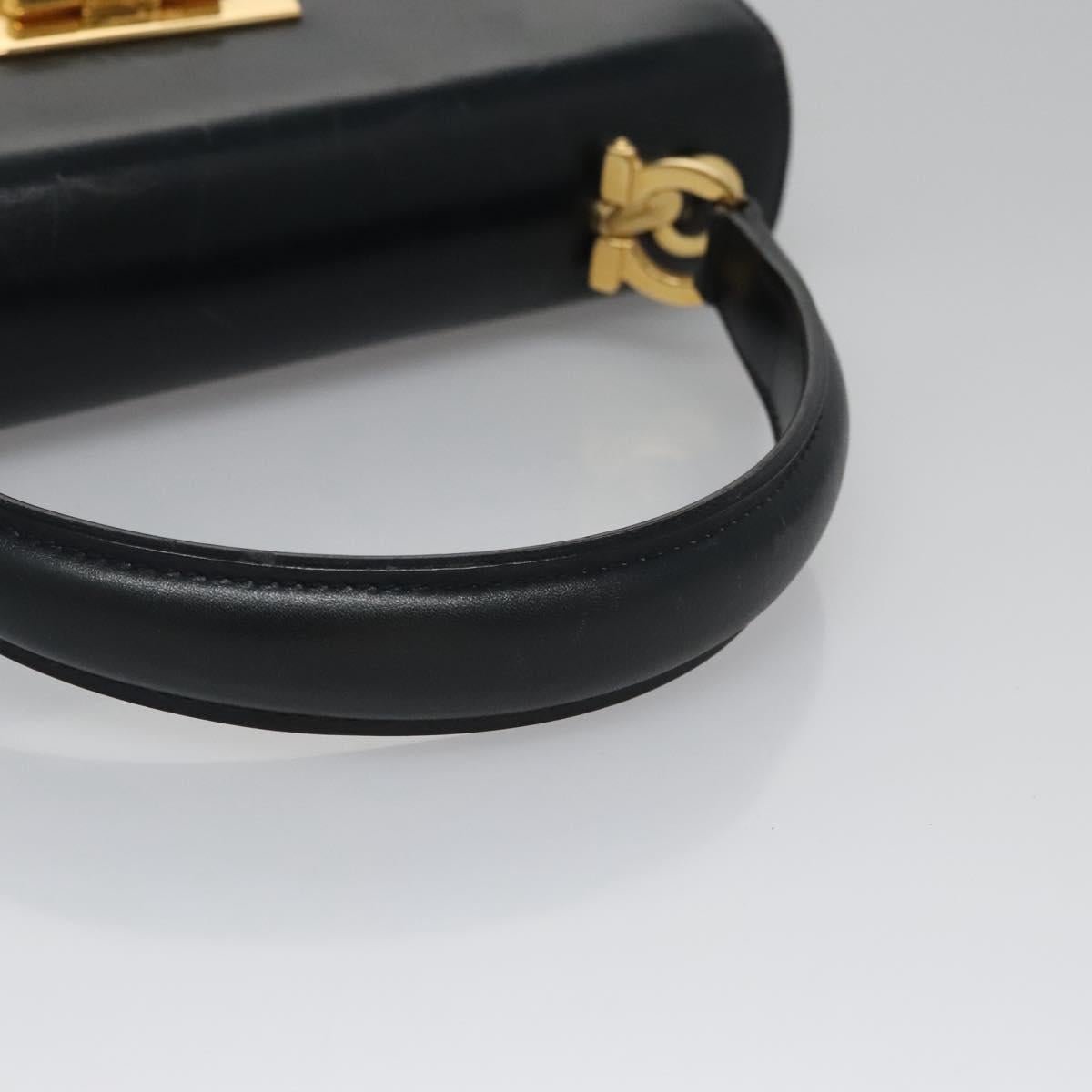 Salvatore Ferragamo Gancini, Black, Leather, handbag