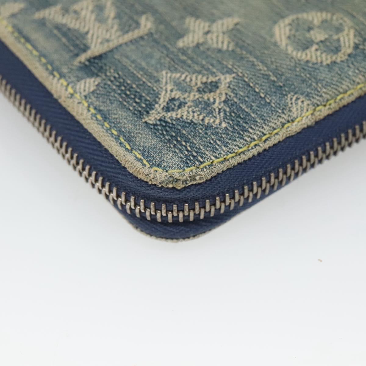 Louis Vuitton Zippy wallet, Blue, Denim - Jeans, wallet