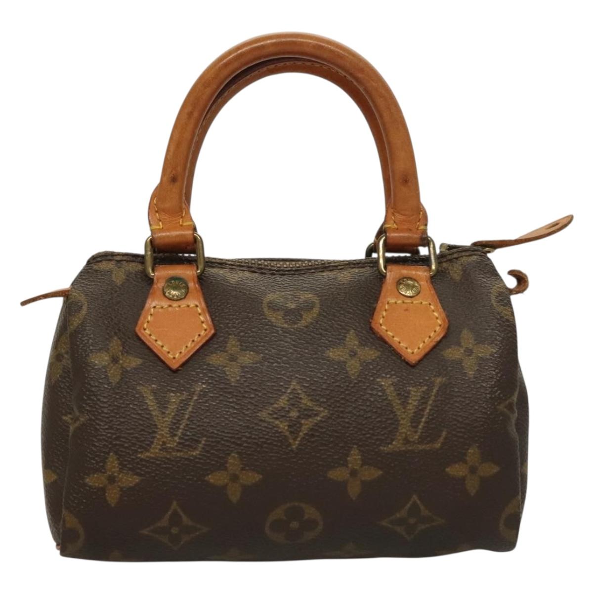 Louis Vuitton Mini speedy, Brown, "CANVAS, LEATHER", handbag