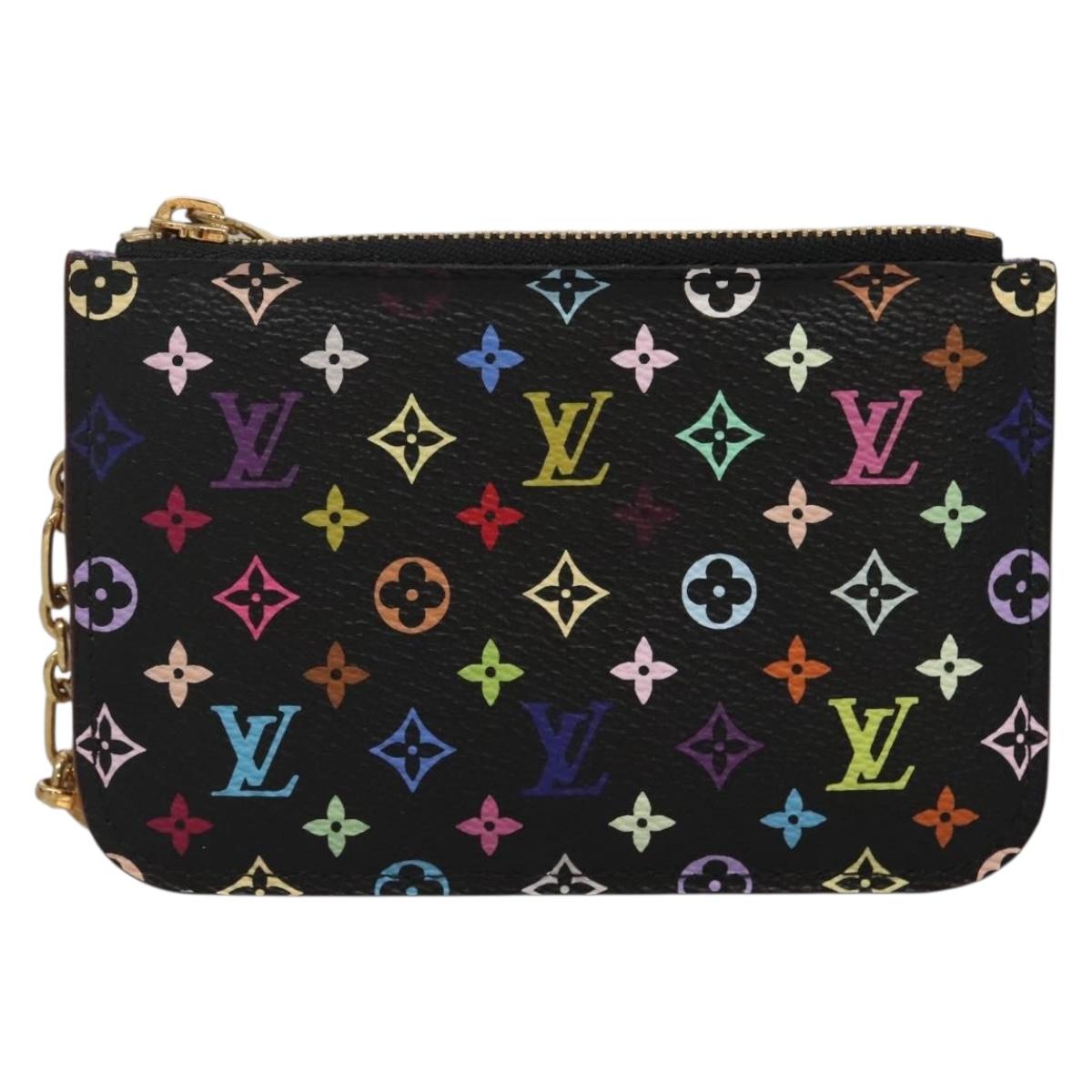 Louis Vuitton Pochette Clés, Black, Canvas, wallet