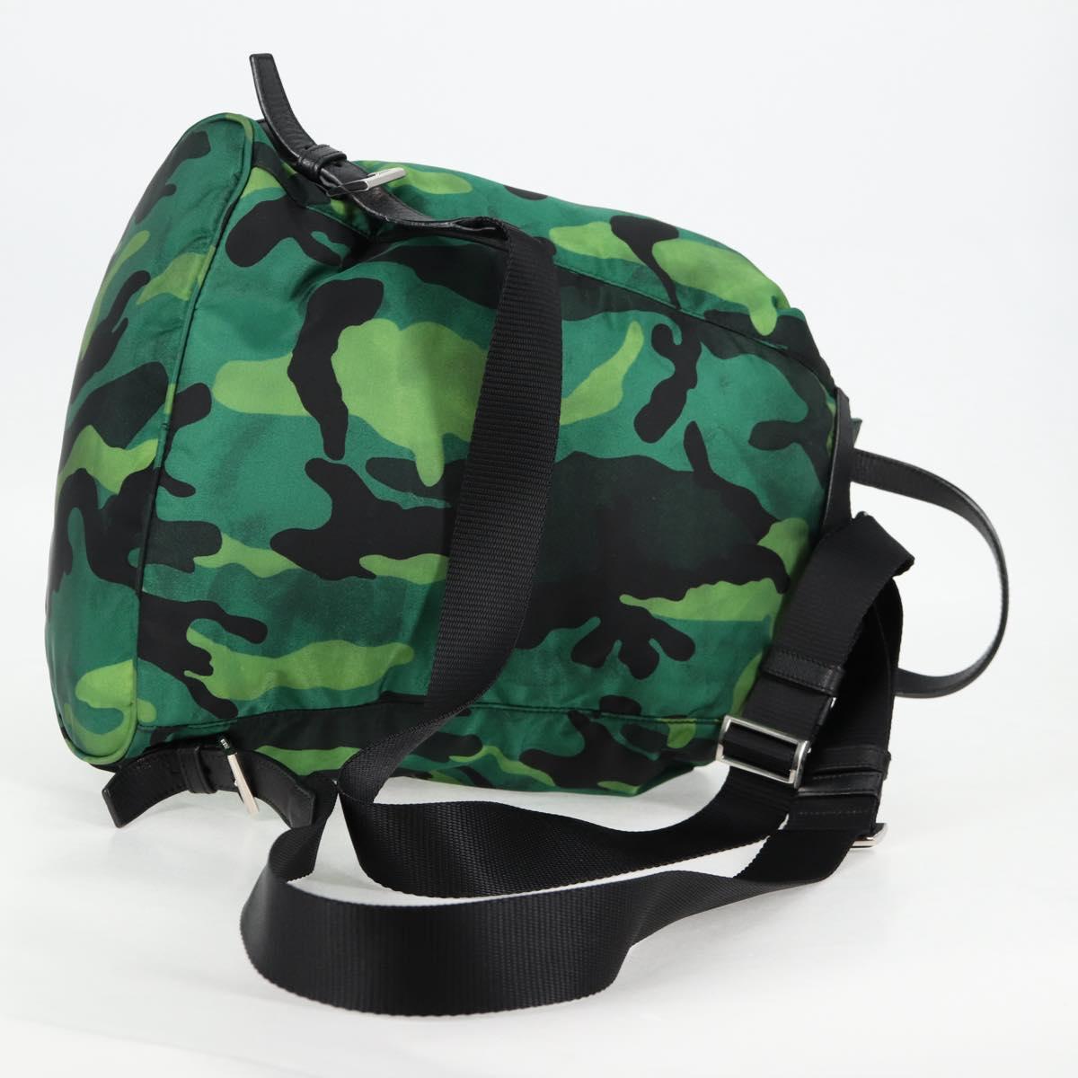 Prada, Green, NYLON, backpack