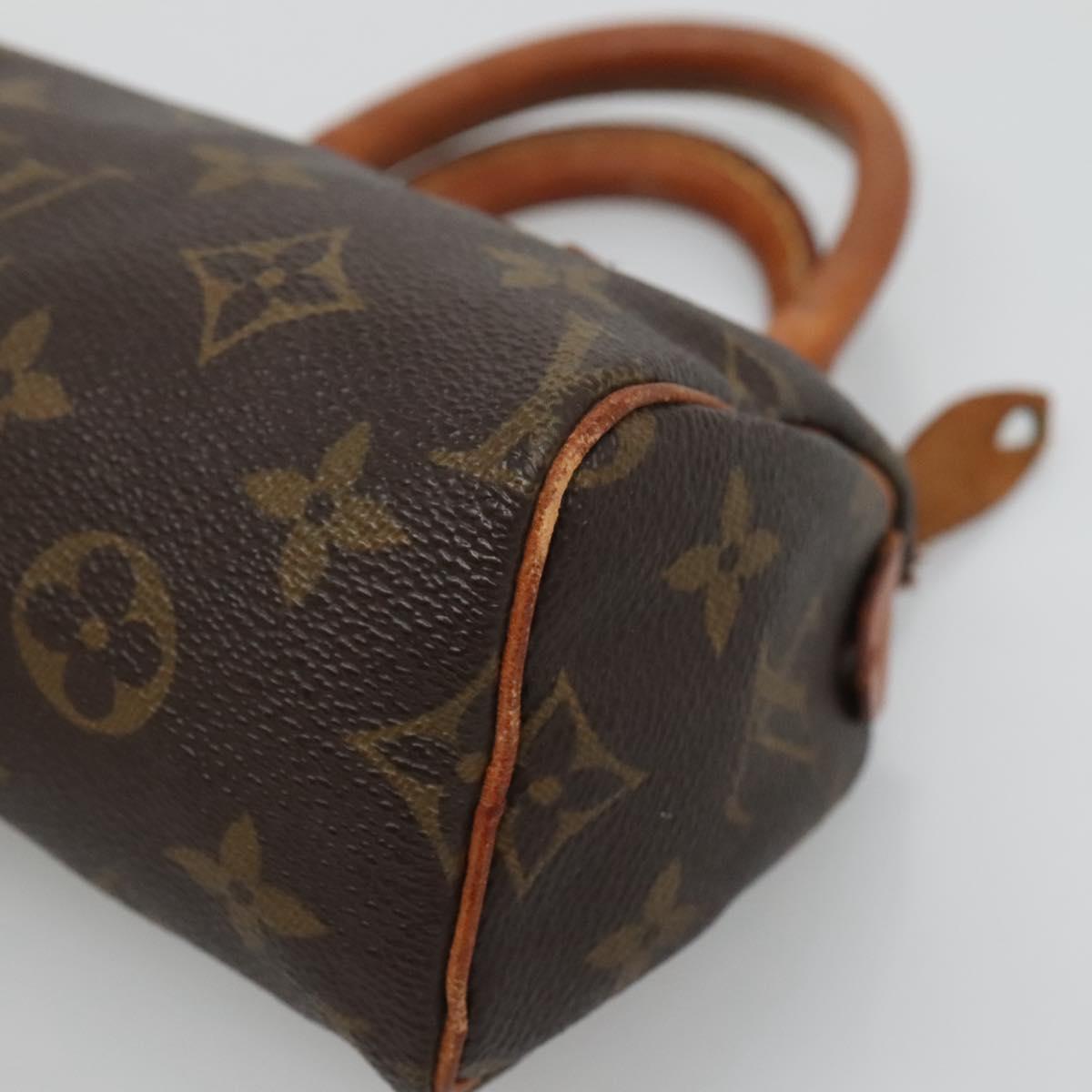 Louis Vuitton Nano Speedy, Brown, Canvas, handbag