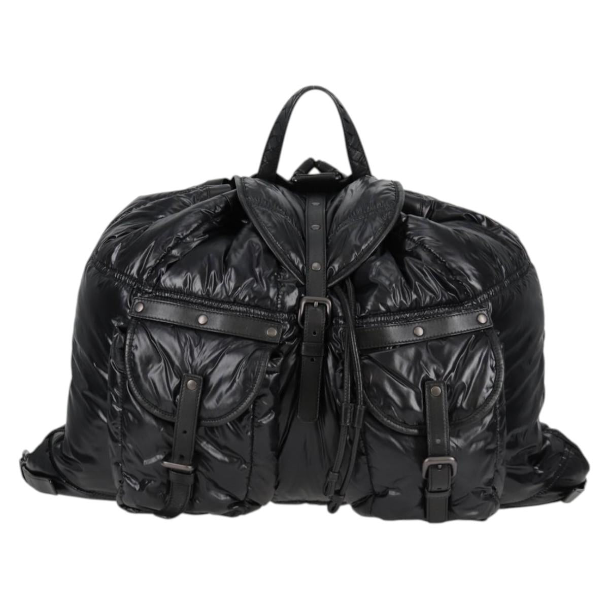 Bottega Veneta Spinnaker, Black, NYLON, backpack
