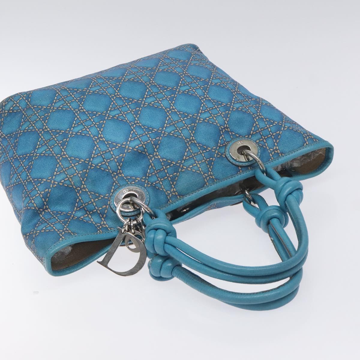 Dior Lady Dior, Blue, Canvas, handbag