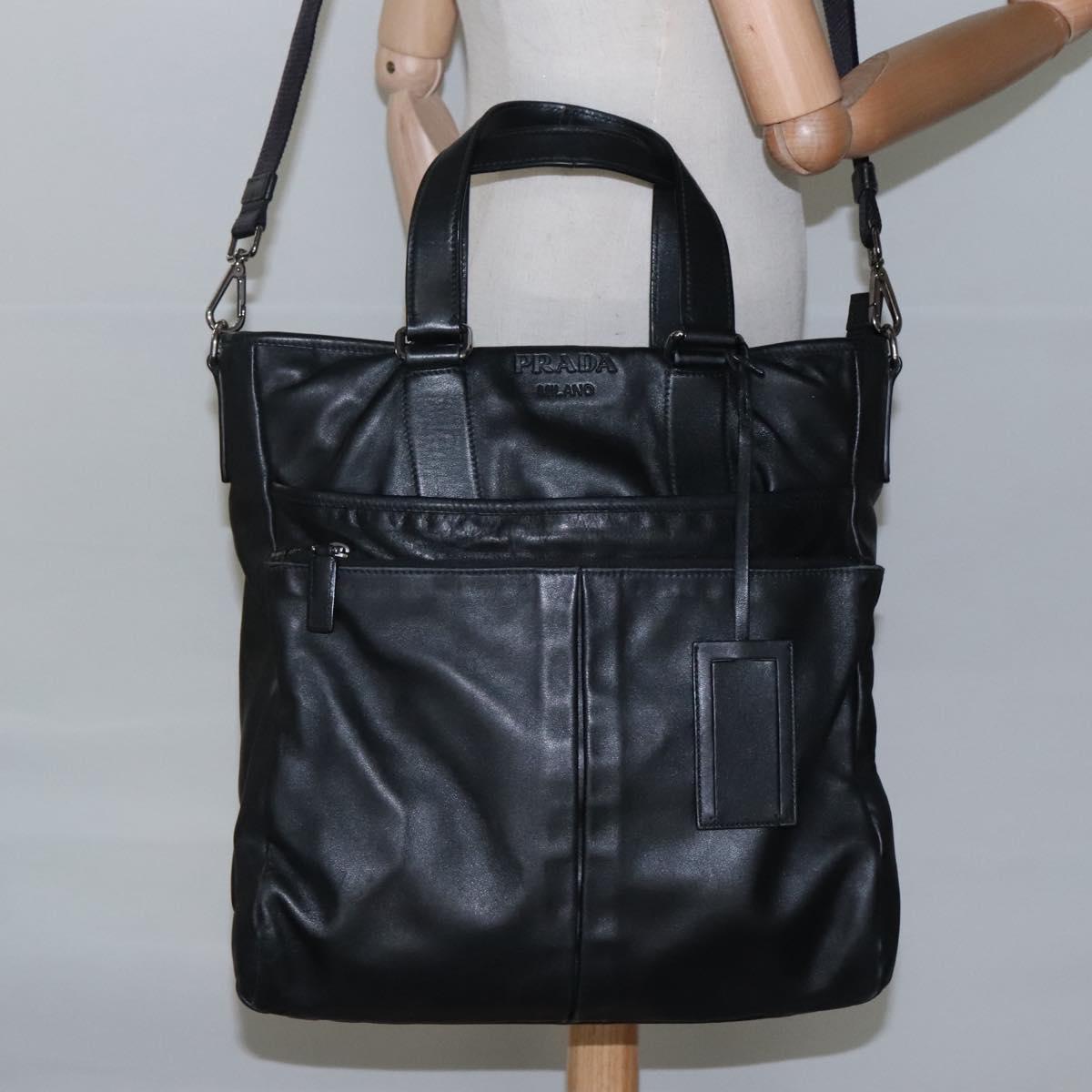 Prada, Black, Leather, tote