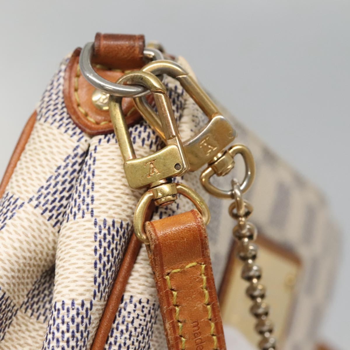 Louis Vuitton Eva, White, Canvas, shoulder
