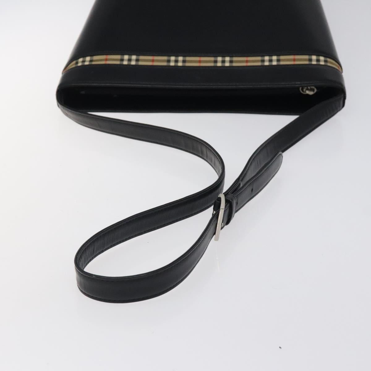 Burberry House Check, Black, Leather, shoulder