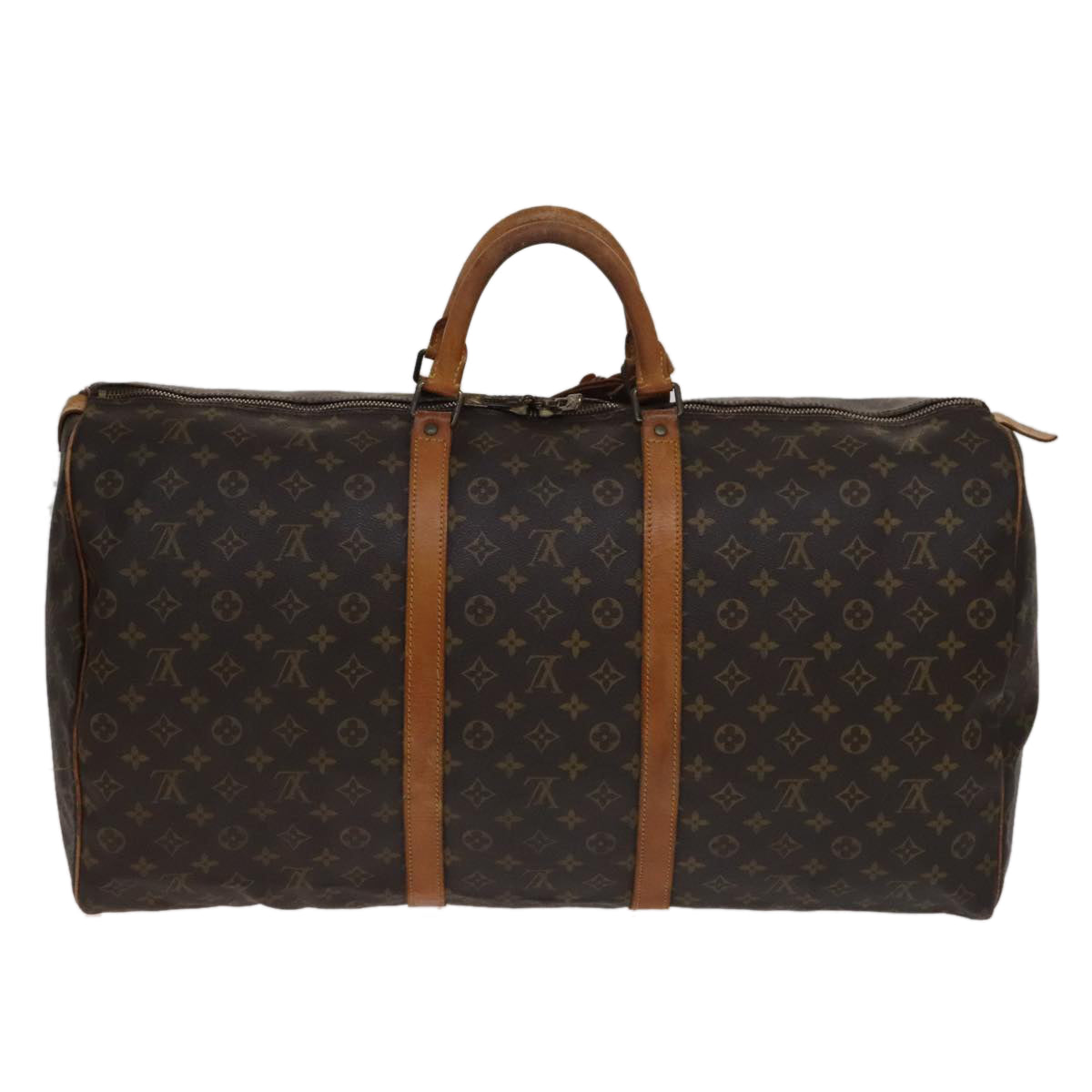 Louis Vuitton Keepall 60, Brown, Canvas, travel