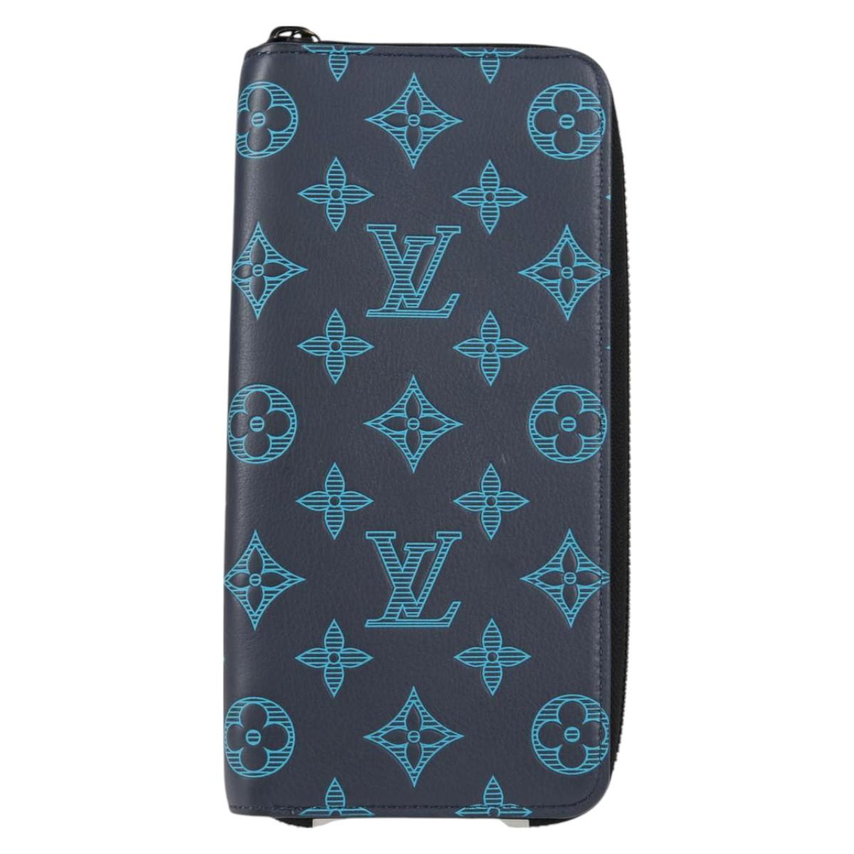 Louis Vuitton Zippy Wallet Vertical, Navy, Leather, wallet