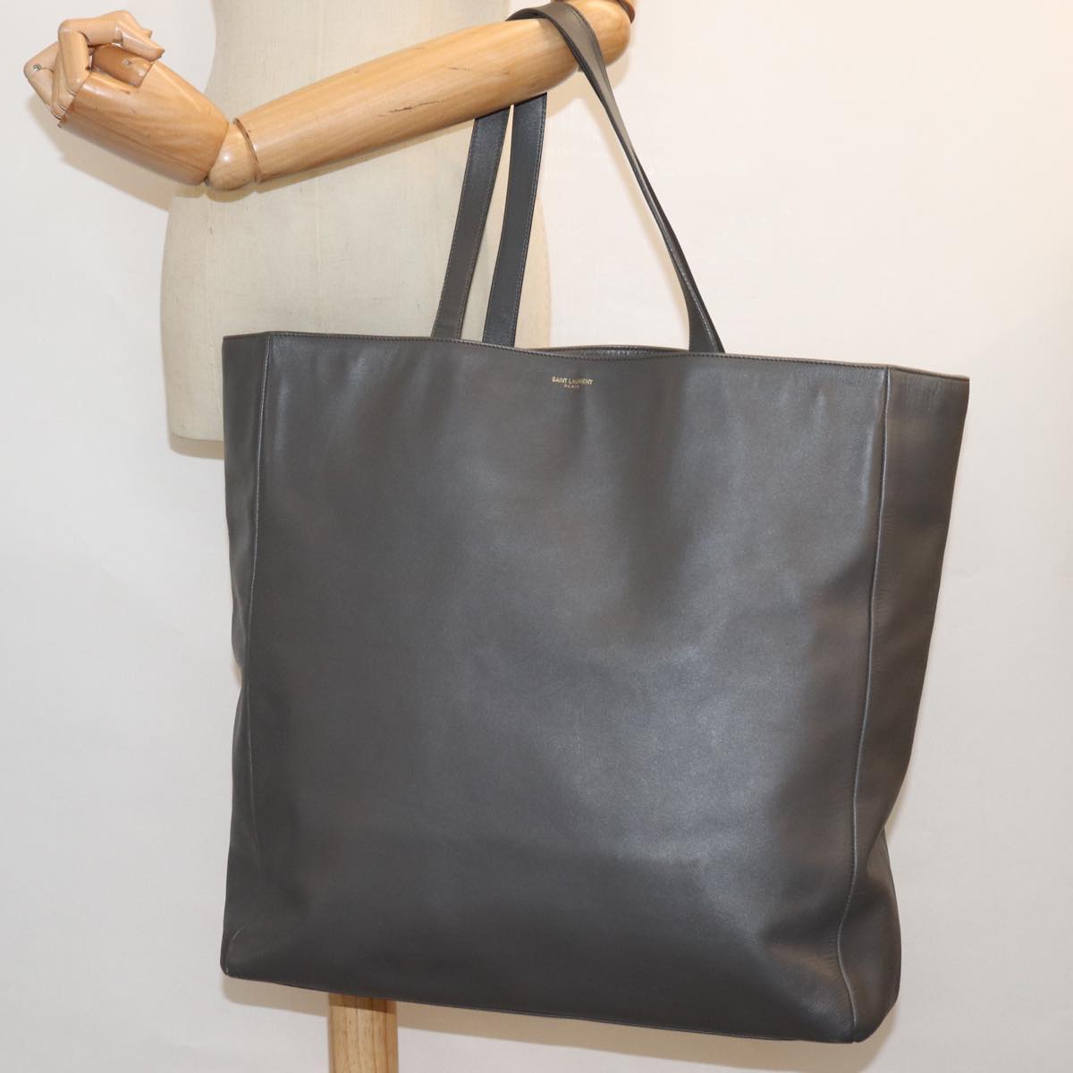 Saint Laurent Reversible, Grey, Leather, tote