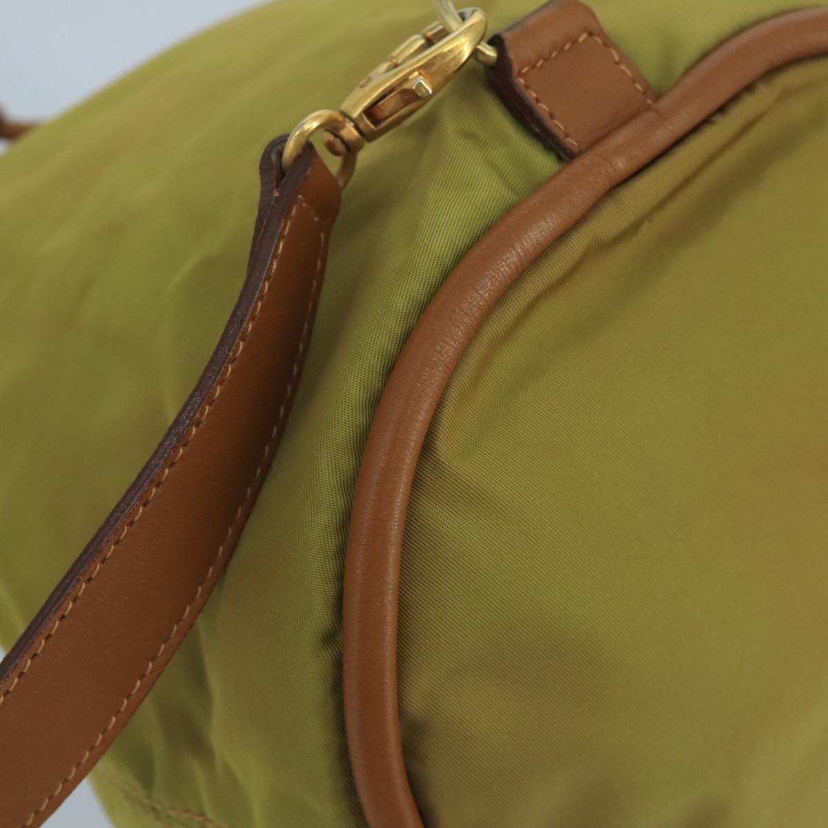 Celine Drawstring Bucket Bag Nylon, Khaki, Synthetic, Handbag