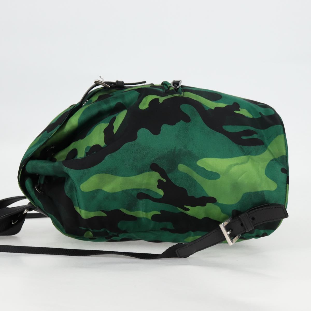 Prada, Green, NYLON, backpack