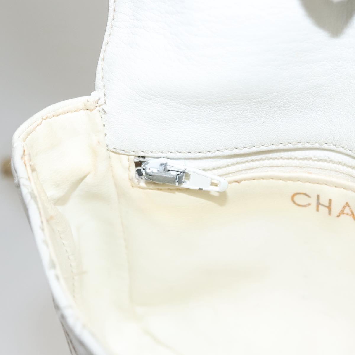 Chanel Cc, White, Leather, shoulder