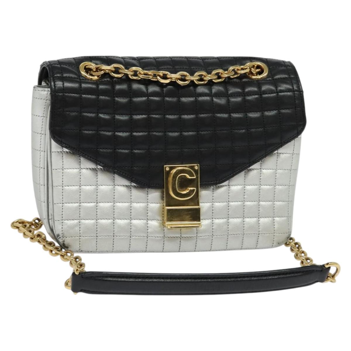 Céline C, Black, Leather, shoulder