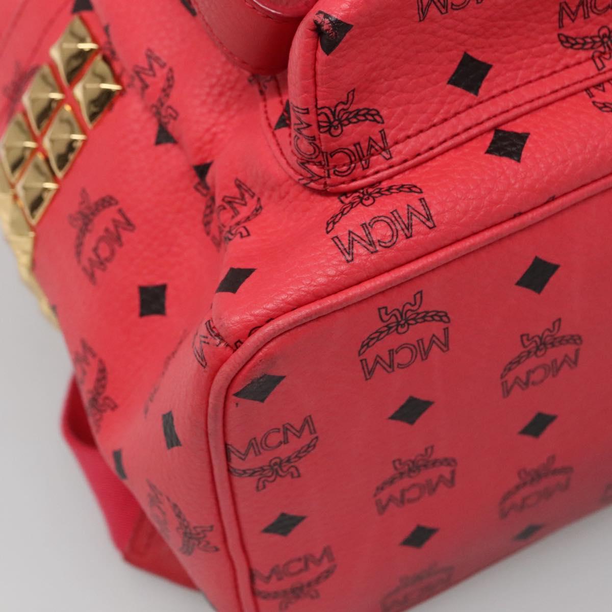 MCM Stark Visetos, Pink, Canvas, backpack