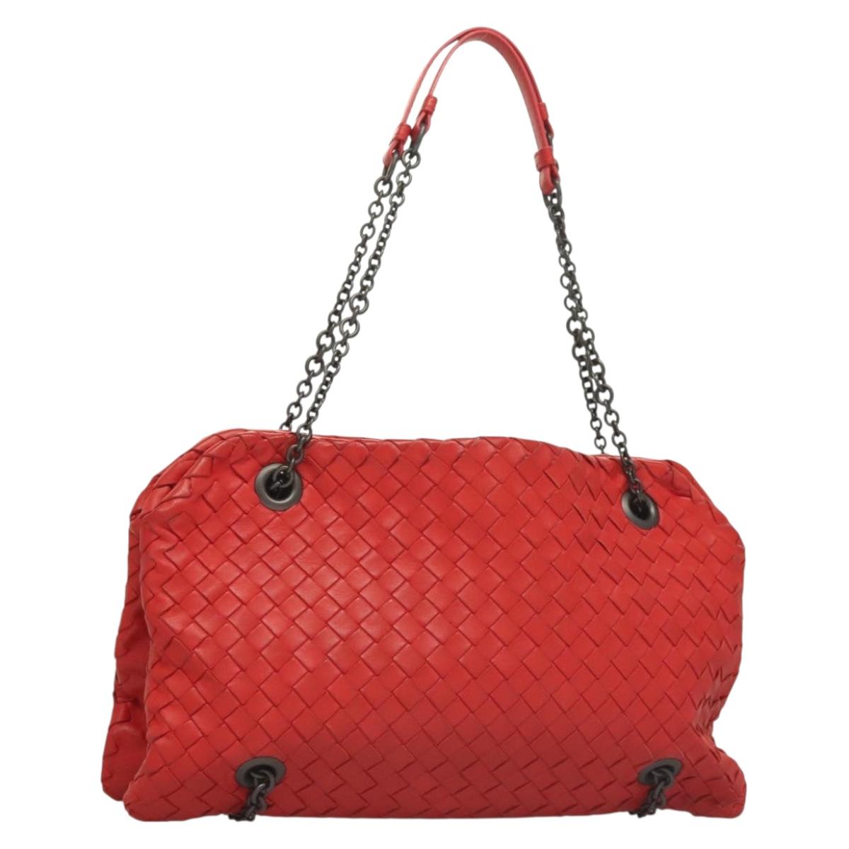 Bottega Veneta Intrecciato, Red, Leather, shoulder