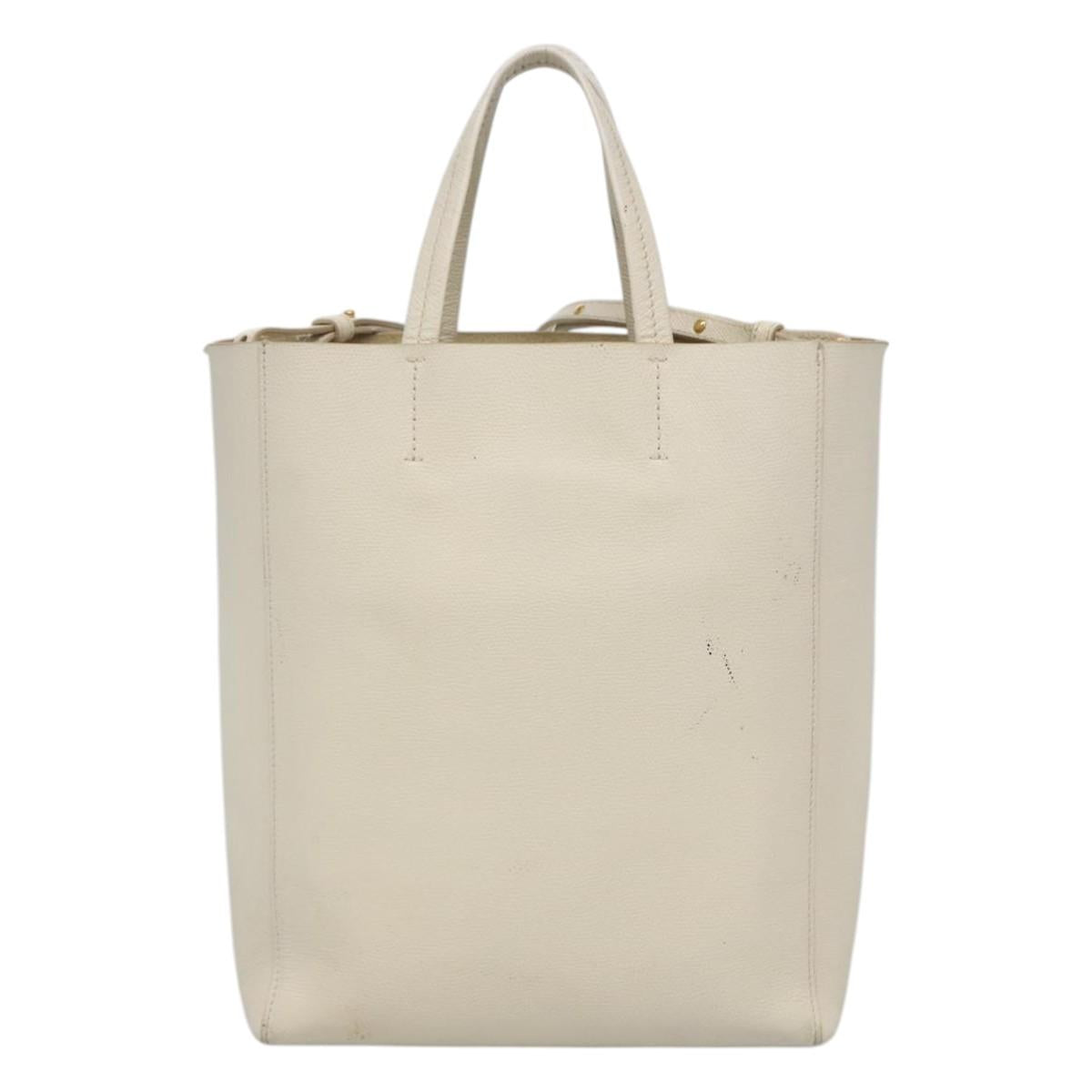 Céline Cabas Vertical, Beige, Leather, shoulder