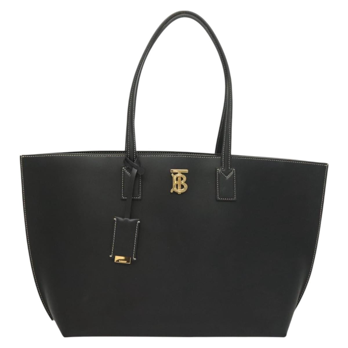 Burberry TB, Black, Leather, tote