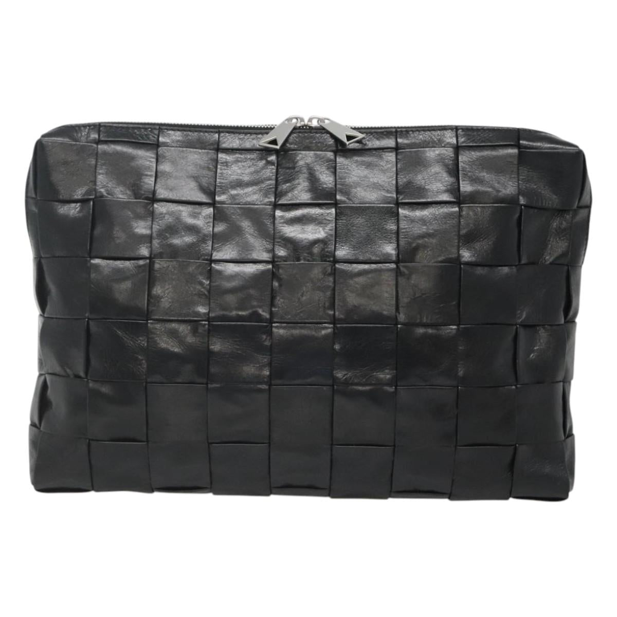 Bottega Veneta Intrecciato, Black, Leather, clutch